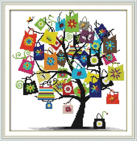 Qeerysew Cross Stitch Kits Stamped Full Range of Embroidery Starter Kits for Beginners DIY- Printed Kits Gifts(Printed) 16.9x17.3inches