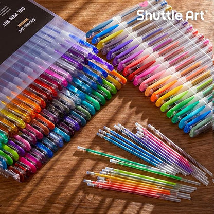Shuttle Art 160 Pack Glitter Gel Pens, 80 Colors Glitter Gel Pens Set with 80 Refills for Adults Coloring Books Drawing Crafts Scrapbooking Journaling