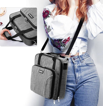 | Large Embroidery Project Bag - Cross Stitch Supplies Organizer - Embroidery Kits Bag - Storage & Organizer for Floss, Loops