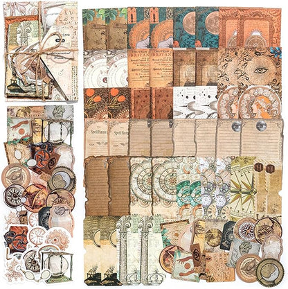 100PCS Vintage Journaling Scrapbooking Supplies Ephemera Pack for Junk Journal Planners Decoupage Paper Scrapbook Stickers Aesthetic Cottagecore Collage Craft Album (Astronomy)
