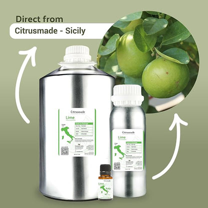 Nature Packaged Lime Essential Oil - Direct from Citrusmade in Sicily- Pure Essential Oils for Diffusers and Aromatherapy in The Mediterranean - 100% Pure Therapeutic Grade (22lbs)