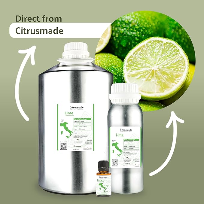 Nature Packaged Lime Essential Oil - Direct from Citrusmade in Sicily- Pure Essential Oils for Diffusers and Aromatherapy in The Mediterranean - 100% Pure Therapeutic Grade (8oz)