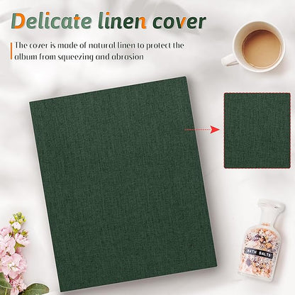 Popotop Photo Album 4x6 200 Pockets for Wedding Gifts,Linen Hardcover Picture Albums for Family Anniversary Baby Vacation Pictures