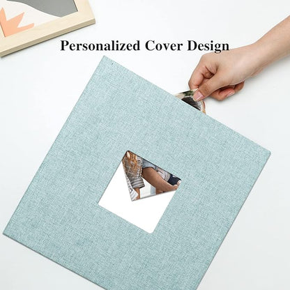 Vienrose Large Photo Album Self Adhesive for 4x6 8x10 Pictures Linen Scrapbook Album DIY 60 Blank Pages with A Metallic Pen