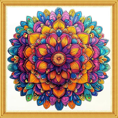Joyhoor Stamped Cross Stitch Kits for Beginners Needlepoint Kits for Adults Embroidery Kits 11CT Counted Cross Stitch Kits Printed Embroidery Pattern- Colorful Mandala 18x18 inch