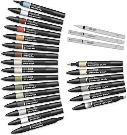 Winsor & Newton ProMarker Set, 25+1pcs. Wallet, Interiors