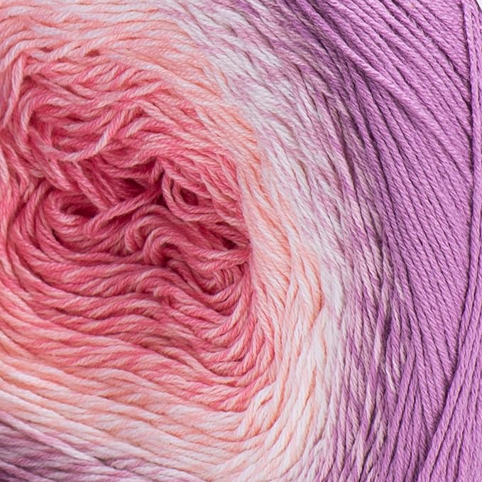 2 Skein/Pack Yarnart Flowers Gradient Yarn, Each Ball 8.8 Oz (250gr) / 1094 Yards (1000m), 55% Cotton 45% Acrylic, Superfine Fingering Weight for Knitting and Crochet, 305 - Pink
