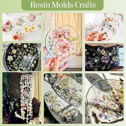 86Pcs Dried Flowers for Crafts, Real Pressed Flowers for Crafts Dried Pressed Flowers Dry Leaves in White, Pink & Yellow Tones for Resin, DIY Art, Scrapbook, Jewelry, Candle & Soap Making with Tweezer