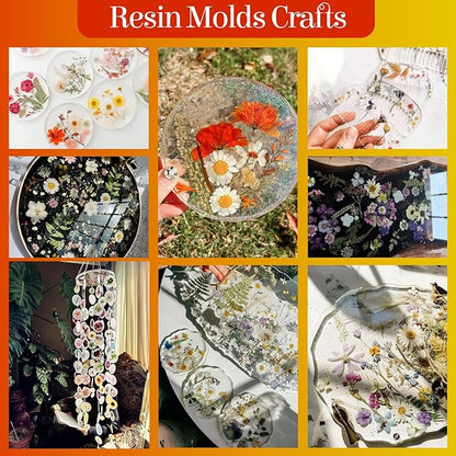 85Pcs Fall Dried Flowers for Crafts, Natural Pressed Flowers for Crafts Real Dried Pressed Flowers Dry Leaves in Orange & Yellow for Resin, DIY Art, Scrapbook, Jewelry, Candle & Soap Making w/ Tweezer