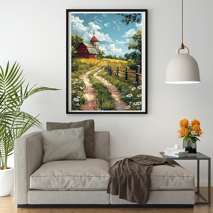 Moohue DIY Counted Stamped Cross Stitch Kits for Adults 14 Count Cross Stitch Patterns Printed Cross Stitch Kits for Adults (Beautiful Path)