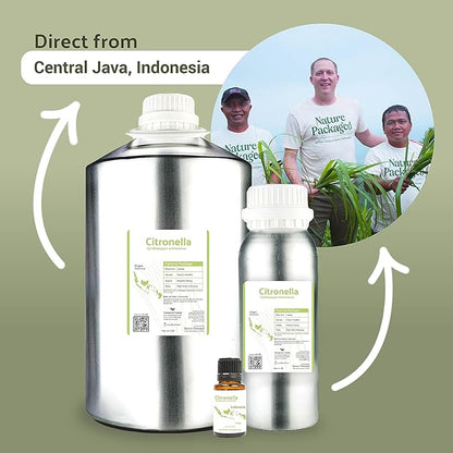 Nature Packaged Citronella Essential Oil - Direct from Central Java, Indonesia - Pure Essential Oil for Diffusers and Aromatherapy | 100% Pure Therapeutic Grade (22LBS)
