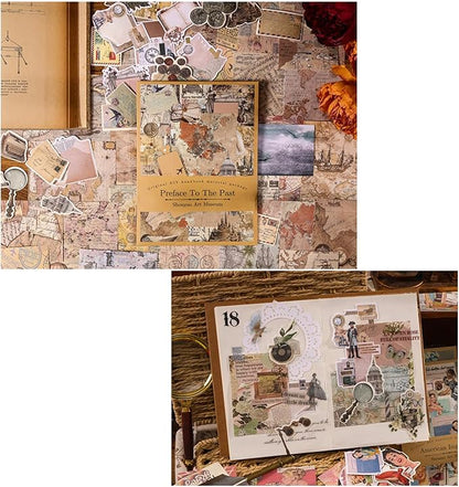 100 Pieces Vintage Scrapbook Supplies Ephemera Pack for Junk Journal Planners Scrapbooking Paper Stickers for Art Aesthetic Journaling Kit Collage Decoupage Album (Old Story)