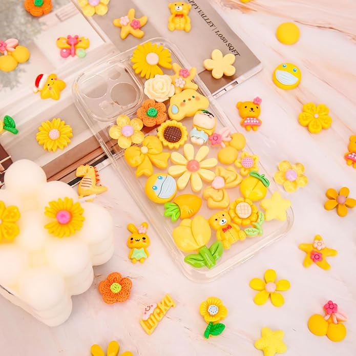 100Pcs Slime Charms, Mixed Cute Resin Charms Set for Scrapbooking, Phone Cases, Hair Accessories, Fake Candy Decor, Crafting Embellishments & DIY Keychains