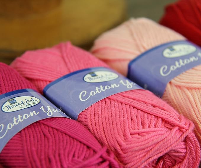 Threadart Crochet 100% Pure Cotton Yarn Set | Neutral Colors | Pack of 6 Skeins Each 50 Grams | Worsted Medium #4 Yarn | 85 yds per Skein