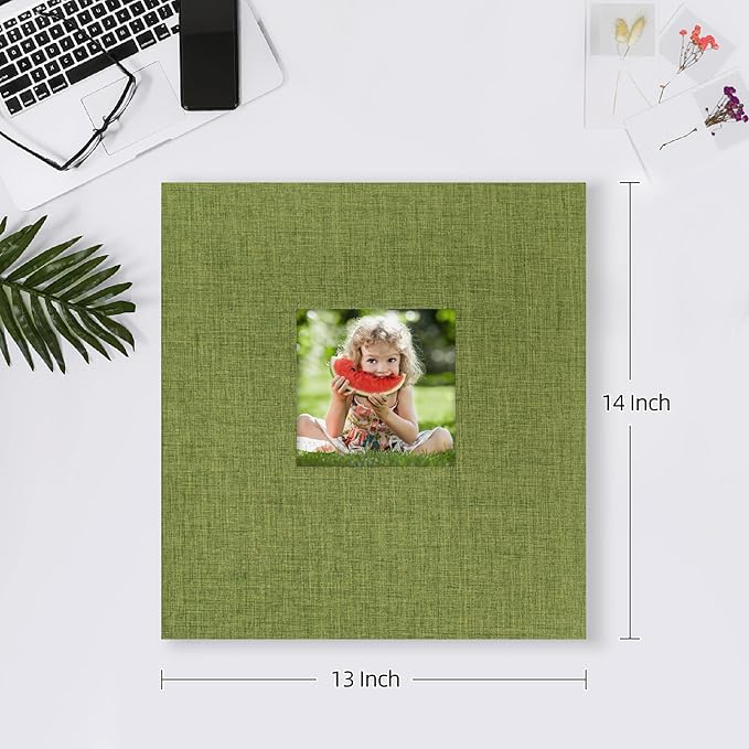 Mublalbum Photo Album 4x6 1000 Photos Linen Cover Large Picture Book Holds Horizontal and Vertical Pockets for Wedding Family Anniversary and Baby (Green)