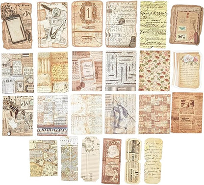 100PCS Vintage Journaling Scrapbooking Supplies Ephemera Pack for Junk Journal Planners Decoupage Paper Scrapbook Stickers Aesthetic Cottagecore Collage Craft Album (Notes)