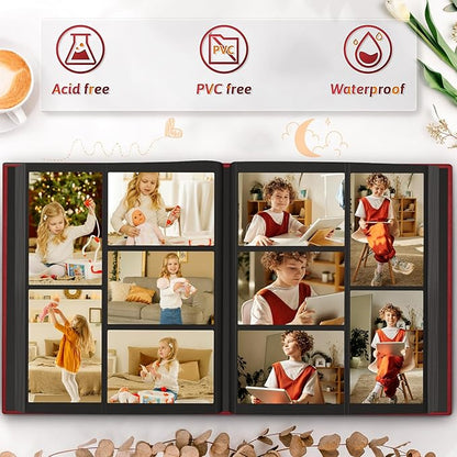 Popotop Photo Album 4x6 1000 Pockets for Wedding Gifts,Linen Hardcover Picture Albums for Family Anniversary Baby Vacation Pictures