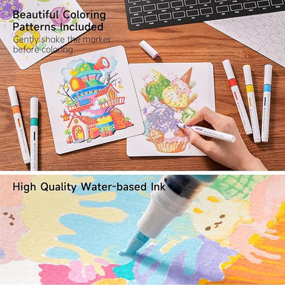 Shuttle Art Automatic Ink Control Acrylic Paint Markers, 60 Colors Brush Tip Acrylic Paint Pens for Rock Painting, Ceramic, Wood, Canvas, Glass, Stone, Fabric, Card Making, DIY & Art Supplies