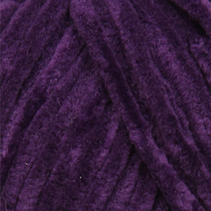 Estako Velvet (3- Skeins Pack) Chenille Blanket amigurumi Yarn for Crocheting and Knitting Super Bulky 3x100 gr (3x132 yds) (1640 - Purple)