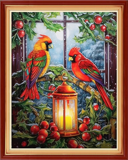 Dooxvey Cross Stitch Kits for Adults Stamped Full Range of Embroidery Starter Kits for Beginners 11CT Printed Cross Stitch Patterns Needlepoint Kits Stamped Crossstitching-Bird Night Light 16x20 inch
