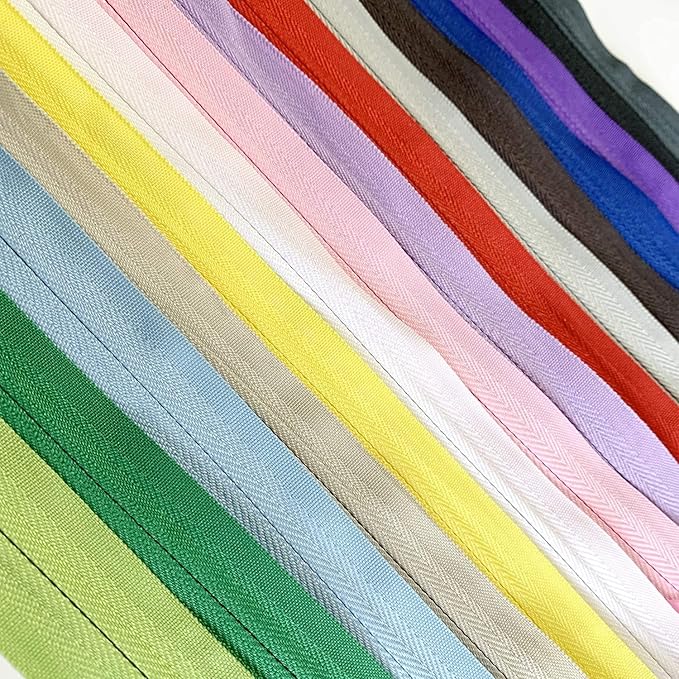 Invisible Zippers, DOITEM 30pcs 24 Inch Invisible Multicolor Nylon Coil Zippers for Sewing and Crafts 15 Colors