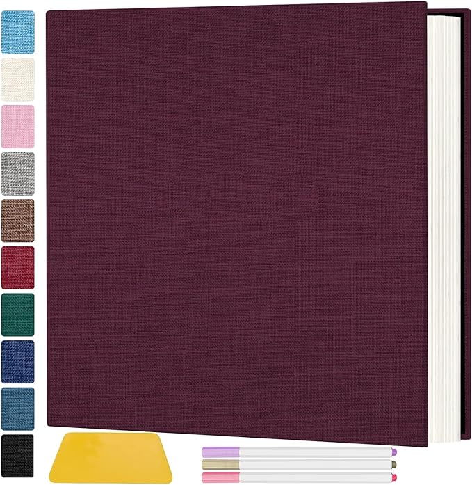 Zesthouse Large 18In Photo Album Self Adhesive 60 Pages, Scrapbook Albums with Sticky Page Holds 10x12 & 8x10 & 5X7 & 4x6 Pictures, DIY Photo Book Ideal Gift for Family Wedding Baby