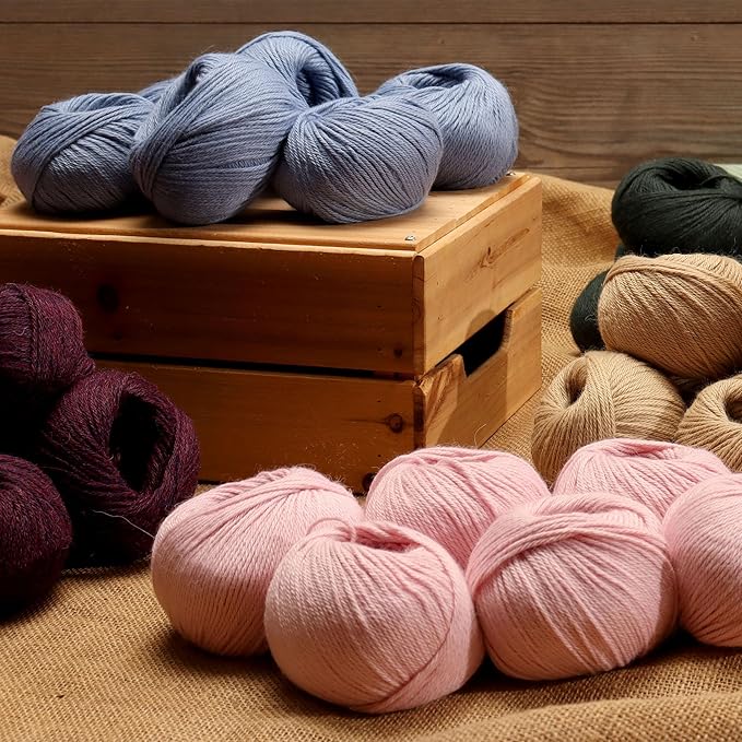 100% Baby Alpaca Yarn Wool Set of 6 Skeins (300 Grams) DK Weight - Made in Peru - Heavenly Soft and Perfect for Knitting and Crocheting (Blue Jean, DK - 6 Skeins)
