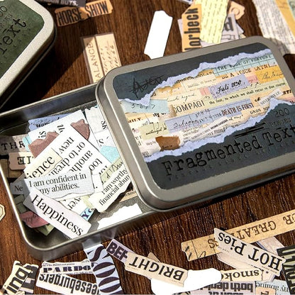AuriicLeaf Vintage Fragmented Label Stickers, 400 PCS Washi Ephemera for Scrapbooking, Journaling, Crafting, DIY Projects, Diaries, and Art Supplies - 2 Iron Boxes Included