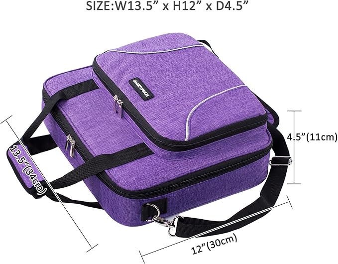 | Large Embroidery Project Bag - Cross Stitch Supplies Organizer - Embroidery Kits Bag - Storage & Organizer for Floss, Loops