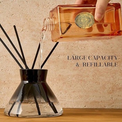 M&SENSE 10.14 oz Large Reed Diffuser Set | Evergreen Pine Scent Oil Diffuser with Sticks | Hotel Collection Non-Toxic Essential Oil |for Bedroom Bathroom Living Room