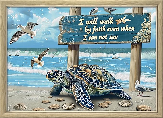 Leczany Cross Stitch Patterns Stamped Kit for Beginners | Embroidery Supplies DIY Craft Kit Needlepoint for Adults Starter | 11CT, 3 Strands | Turtle Walking 22.4x15.8 inches