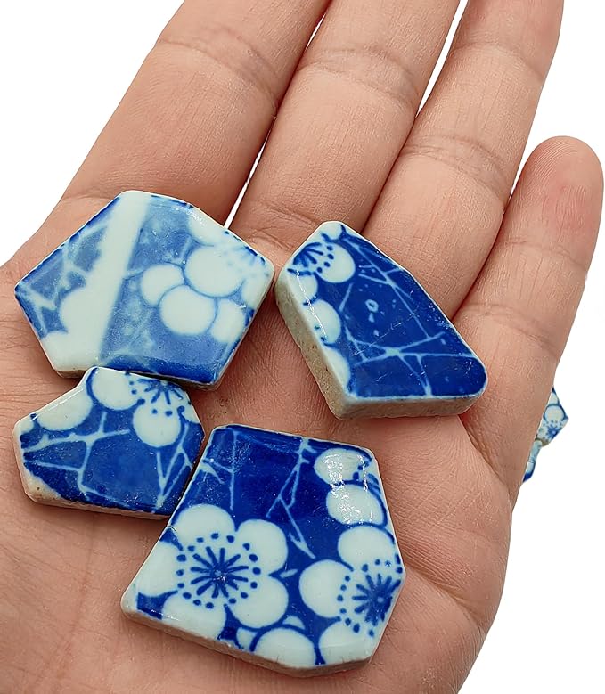 1.1 LB Porcelain Ceramic Mosaic Tiles,Broken Irregular Mosaic Tiles for DIY Craft Floor,Kitchen,Pool, Flower Pots Mosaic Making Supplies (Porcelain 03)