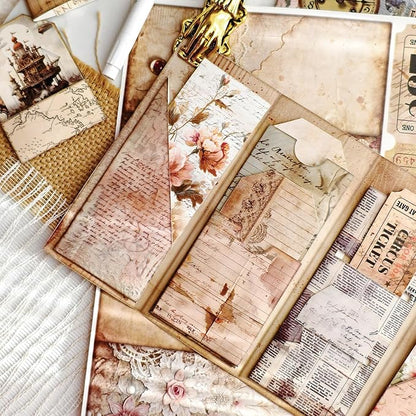 Bomichi Junk Journal Supplies, Vintage Decorative Scrapbook Supplies for Junk Journal Card Making Picture Art Collage DIY