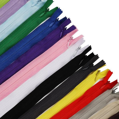 Invisible Zippers for Sewing 10 Inch, DOITEM 30pcs 25cm/10 Inch Invisible Multicolor Nylon Coil Zippers for Sewing and Crafts 15 Colors