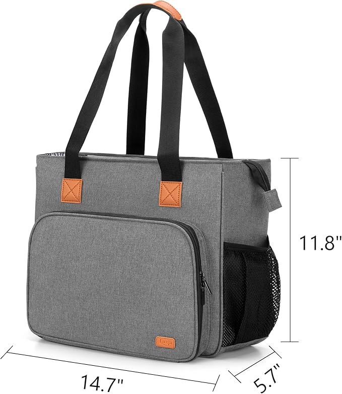 LUXJA Embroidery Project Carrying Bag, Embroidery Kits Storage Bag Gray, (Bag Only)