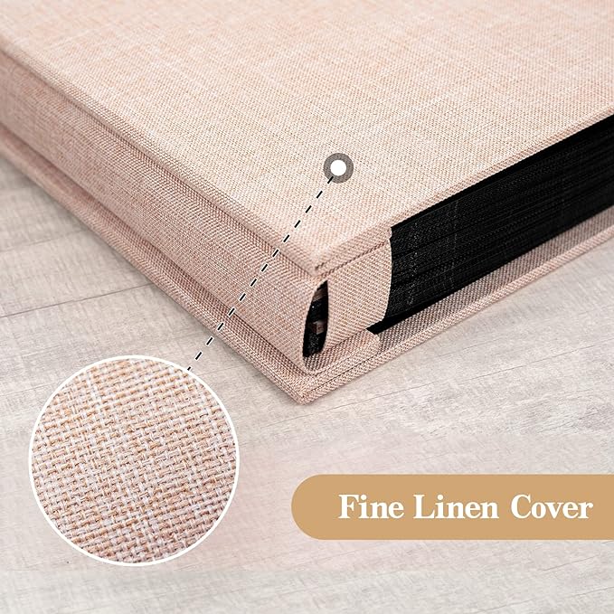 potricher Photo Album for 4x6 300 Photos Linen Cover Photo Book for Family Wedding Anniversary Baby (Beige, 300 Pockets)
