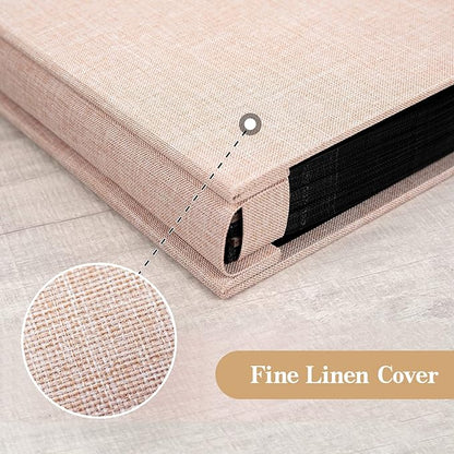 potricher Photo Album for 4x6 300 Photos Linen Cover Photo Book for Family Wedding Anniversary Baby (Beige, 300 Pockets)