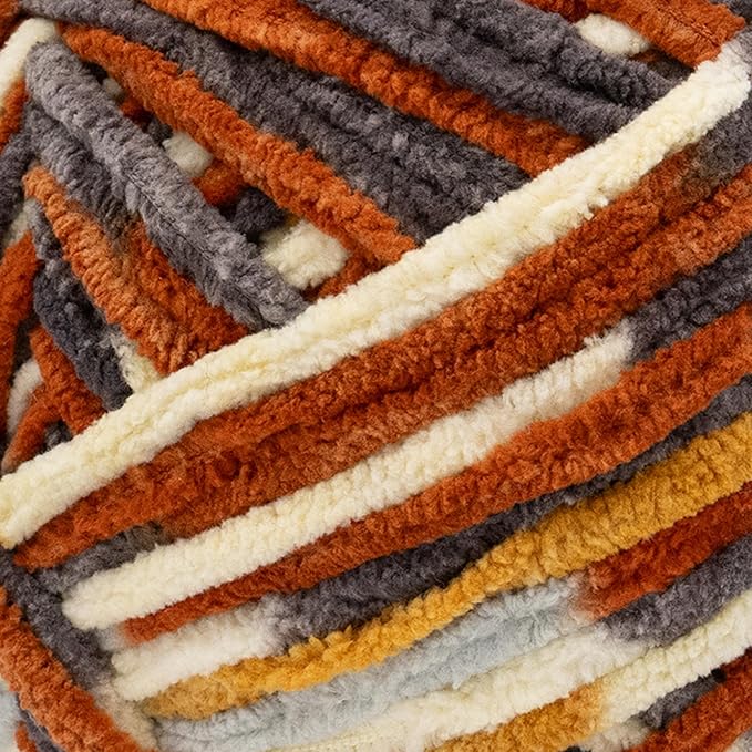 Lion Brand Yarn, Cover Story Favorite Blanket Yarn for Knitting and Crochet, 223 Yards, Harvest, 1 Pack