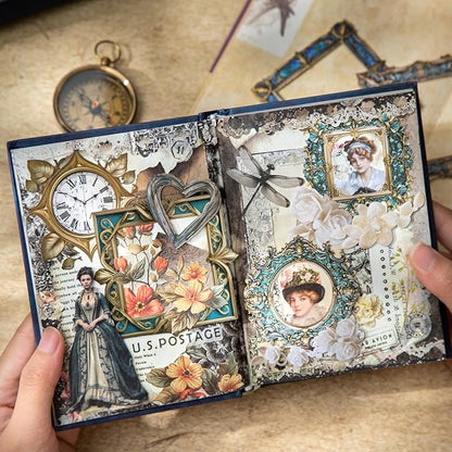 AuriicLeaf Medieval Frame Stickers – 60 Hollow-Cut Cardstock Stickers for Scrapbook & Journal, Vintage Self-Adhesive Embellishments for Junk Journal, DIY Art & Collage Design