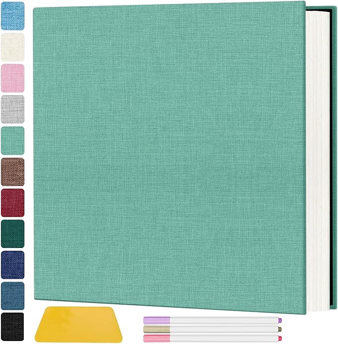 Zesthouse Large 18In Photo Album Self Adhesive 60 Pages, Scrapbook Albums with Sticky Page Holds 10x12 & 8x10 & 5X7 & 4x6 Pictures, DIY Photo Book Ideal Gift for Family Wedding Baby