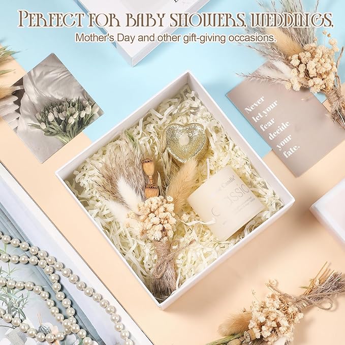 Nuanchu 12 Pcs Mini Dried Flower Bouquet 6" Natural Small Dried Flower with Stem for Birthday DIY Crafts Scrapbook Vase Boho Party Plates Cake Bridesmaid Gifts Card Envelope Decor(Classic)