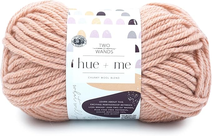 Lion Brand Yarn, Hue + Me Chunky Yarn for Crocheting, Knitting, and Crafts, Rose Water, 1 Pack