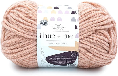 Lion Brand Yarn, Hue + Me Chunky Yarn for Crocheting, Knitting, and Crafts, Rose Water, 1 Pack