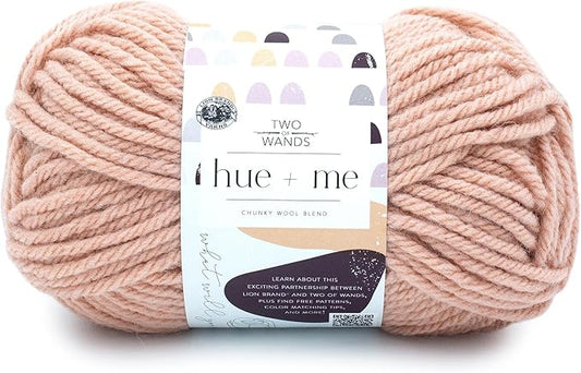 Lion Brand Yarn, Hue + Me Chunky Yarn for Crocheting, Knitting, and Crafts, Rose Water, 1 Pack