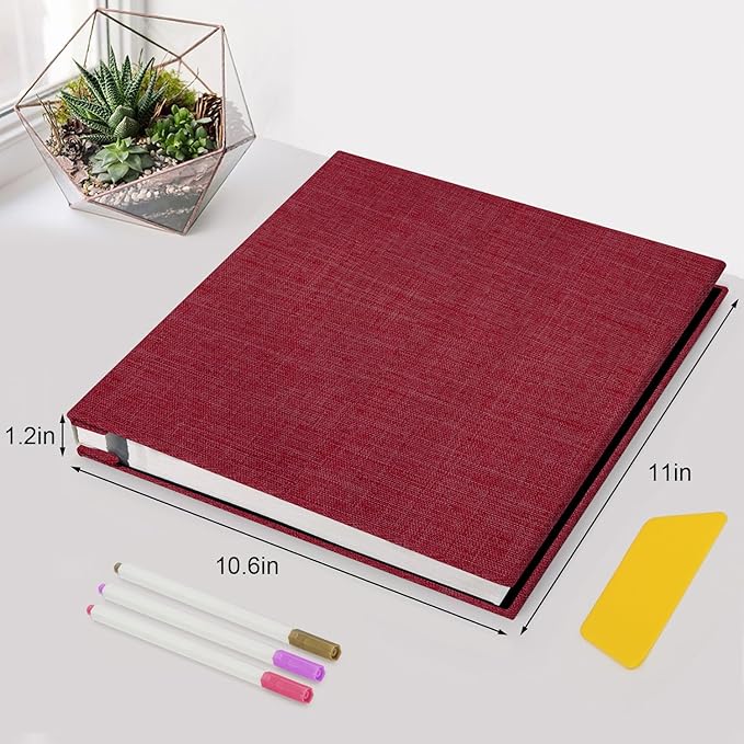 Zesthouse Photo Album Self Adhesive Pages, 60 Pages Magnetic Scrapbook Albums with Sticky Page, Photos Album Holds 8x10 & 5X7 & 4x6 & 6x8 & 3x5, Large Picture Book Ideal Gift for Family Wedding Baby