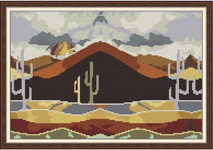 Svarog 14CT Stamped Cross Stitch Kit for Beginners - Easy & Stylish DIY Embroidery with Simple Patterns, Ideal for Women’s Relaxation | Yellow Sand Desert | 15.8 x 11 inch