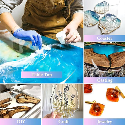 Epoxy Resin 1 Gallon - Crystal Clear Epoxy Resin Kit - Self-Leveling, High-Glossy, No Yellowing, No Bubbles, Perfect for Crafts, Table Tops, DIY 1:1 Ratio