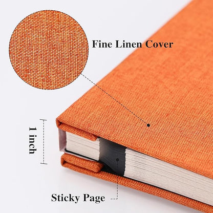 Vienrose Large Photo Album Self Adhesive for 4x6 8x10 10x12 Pictures Linen Scrapbook Album DIY 40 Blank Pages with A Metallic Pen