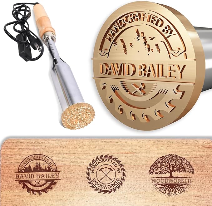 Duckbe Custom Electric Branding Iron for Wood, Durable Wood Branding Iron Personalized Logo Stamp for Your Crafts, Wood Burning Letter Stamp for Leather Food Paper Plastic, Wedding Gifts(2.5 Inches)