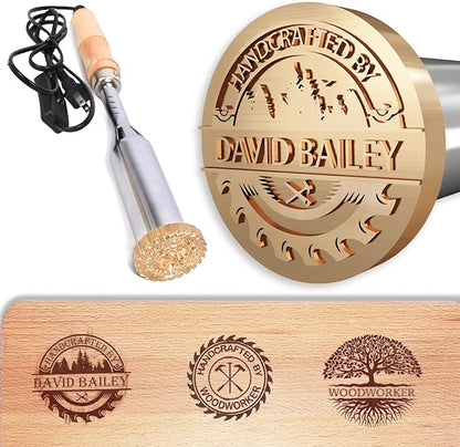 Duckbe Custom Electric Branding Iron for Wood, Durable Wood Branding Iron Personalized Logo Stamp for Your Crafts, Wood Burning Letter Stamp for Leather Food Paper Plastic, Wedding Gifts(2.5 Inches)